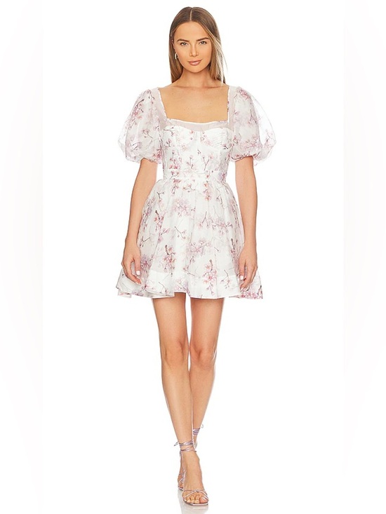 Bardot Dresses & Skirts - Bardot White Mini Dress with Pink Floral Print